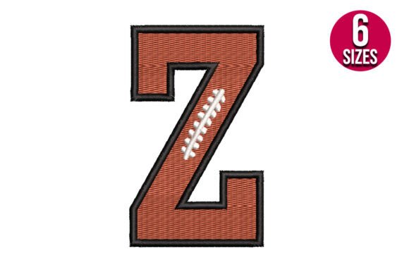 Review: Football Font Alphabet Letter Z for Sports Embroidery